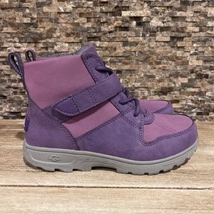 UGG KAYLEN BOOTS LEATHER YOUTH WATERPROOF PURPLE 1012382K Size 2 EUC